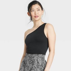 A New Day Target One Shoulder Black Tank Top